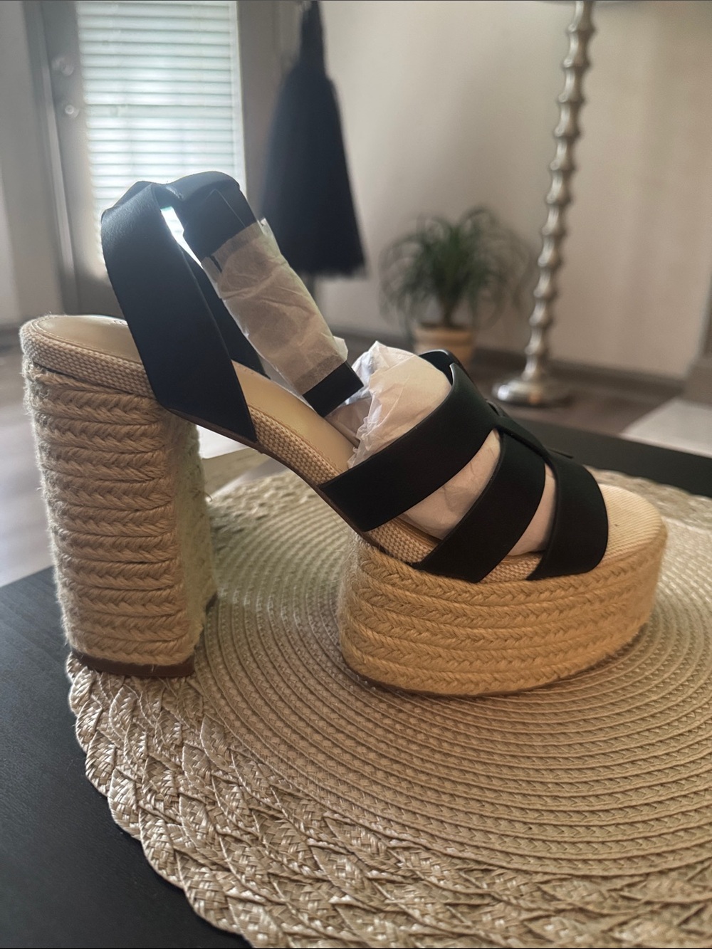🔥NEW! The Drop Women's Heels Duchess Raffia Buckle Strap Platform Sandal Size 9